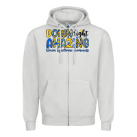 Dove Grey down right amazing down syndrome awareness Zipper Hoodie - Artiststas