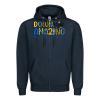 Navy down right amazing down syndrome awareness Zipper Hoodie - Artiststas