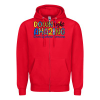 Red down right amazing down syndrome awareness Zipper Hoodie - Artiststas