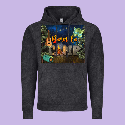 Born To Camp Vintage Hoodie Designed By Nancycooperartshop