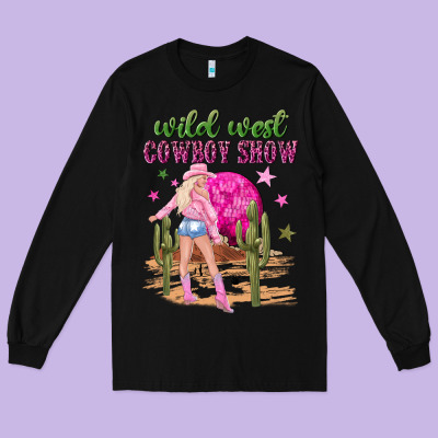 Wild West Cowboy Show Long Sleeve Tee Designed By Nancycooperartshop