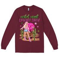 Burgundy wild west cowboy show Long Sleeve Tee - NancyCooperArtShop