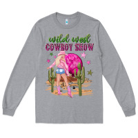 Heather Grey wild west cowboy show Long Sleeve Tee - NancyCooperArtShop