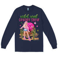 Navy wild west cowboy show Long Sleeve Tee - NancyCooperArtShop