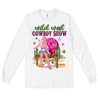 White wild west cowboy show Long Sleeve Tee - NancyCooperArtShop