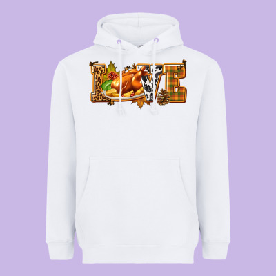 Love With Turkey Heavyweight Hoodie Designed By Texasbilliewilder