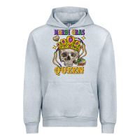 Heather Grey Skull Mardi Gras queen Urban Hoodie - FaDigitalArtStudio