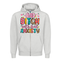 Dove Grey bad bitch with bad anxiety Zipper Hoodie - Artiststas