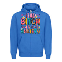 True Royal bad bitch with bad anxiety Zipper Hoodie - Artiststas