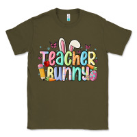 Army Green teacher bunny Classic Tee - MaliasSmallBusiness