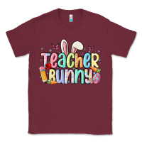 Burgundy teacher bunny Classic Tee - MaliasSmallBusiness