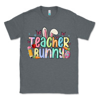 Charcoal Heather teacher bunny Classic Tee - MaliasSmallBusiness