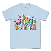 Dusty Blue teacher bunny Classic Tee - MaliasSmallBusiness