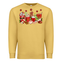 Antique Gold Christmas coffee cups Premium Sweatshirt - texasbilliewilder