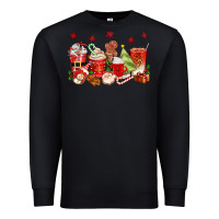 Black Christmas coffee cups Premium Sweatshirt - texasbilliewilder