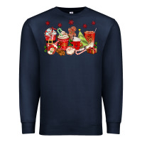 Navy Christmas coffee cups Premium Sweatshirt - texasbilliewilder