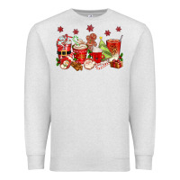 Oatmeal Heather Christmas coffee cups Premium Sweatshirt - texasbilliewilder