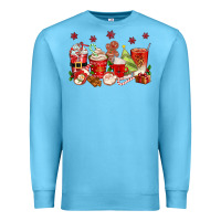 Ocean Blue Christmas coffee cups Premium Sweatshirt - texasbilliewilder