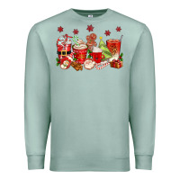 Seafoam Christmas coffee cups Premium Sweatshirt - texasbilliewilder