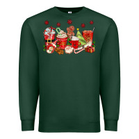 Sports Green Christmas coffee cups Premium Sweatshirt - texasbilliewilder