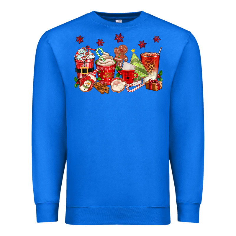Christmas Coffee Cups Premium Sweatshirt by texasbilliewilder | Teevron