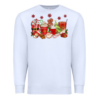White Christmas coffee cups Premium Sweatshirt - texasbilliewilder