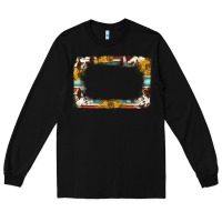 Black western serape sunflower background frame Long Sleeve Tee - NancyCooperArtShop