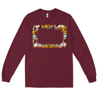 Burgundy western serape sunflower background frame Long Sleeve Tee - NancyCooperArtShop