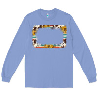 Colony Blue western serape sunflower background frame Long Sleeve Tee - NancyCooperArtShop