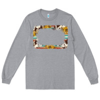 Heather Grey western serape sunflower background frame Long Sleeve Tee - NancyCooperArtShop