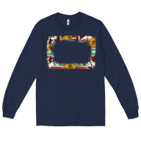 Navy western serape sunflower background frame Long Sleeve Tee - NancyCooperArtShop