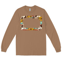 Toasted Coconut western serape sunflower background frame Long Sleeve Tee - NancyCooperArtShop