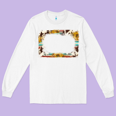 Western Serape Sunflower Background Frame Long Sleeve Tee Designed By Nancycooperartshop