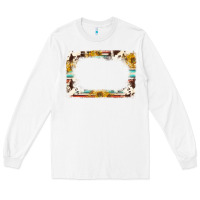 White western serape sunflower background frame Long Sleeve Tee - NancyCooperArtShop