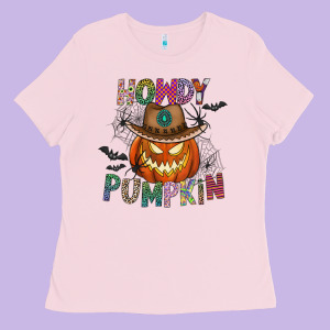 Howdy Pumpkin Ladies Tee Designed By Cowhidedigitalart