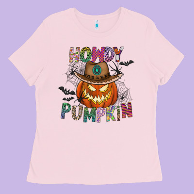 Howdy Pumpkin Ladies Tee Designed By Cowhidedigitalart