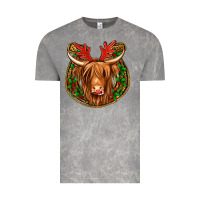 Cloud Rock christmas highland cow mistletoe Christmas Vintage Tee - Jasminsmagicworld