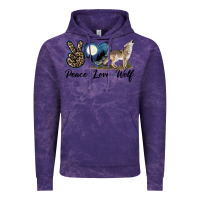 Cloud Purple Peace Love Wolf Vintage Hoodie - LillyAllenDesigns
