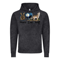 Vintage Black Peace Love Wolf Vintage Hoodie - LillyAllenDesigns