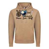 Vintage Coffee Peace Love Wolf Vintage Hoodie - LillyAllenDesigns
