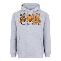 Heather Grey Peace Love Pumpkin Spice Heavyweight Hoodie - texasbilliewilder