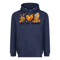 Navy Peace Love Pumpkin Spice Heavyweight Hoodie - texasbilliewilder