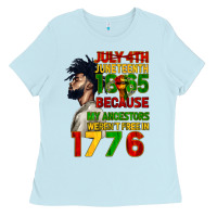 Baby Blue July 4th Juneteenth 1865 Ladies Tee - CowGirlArtShop