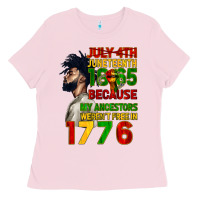 Bubblegum Pink July 4th Juneteenth 1865 Ladies Tee - CowGirlArtShop