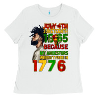 White July 4th Juneteenth 1865 Ladies Tee - CowGirlArtShop