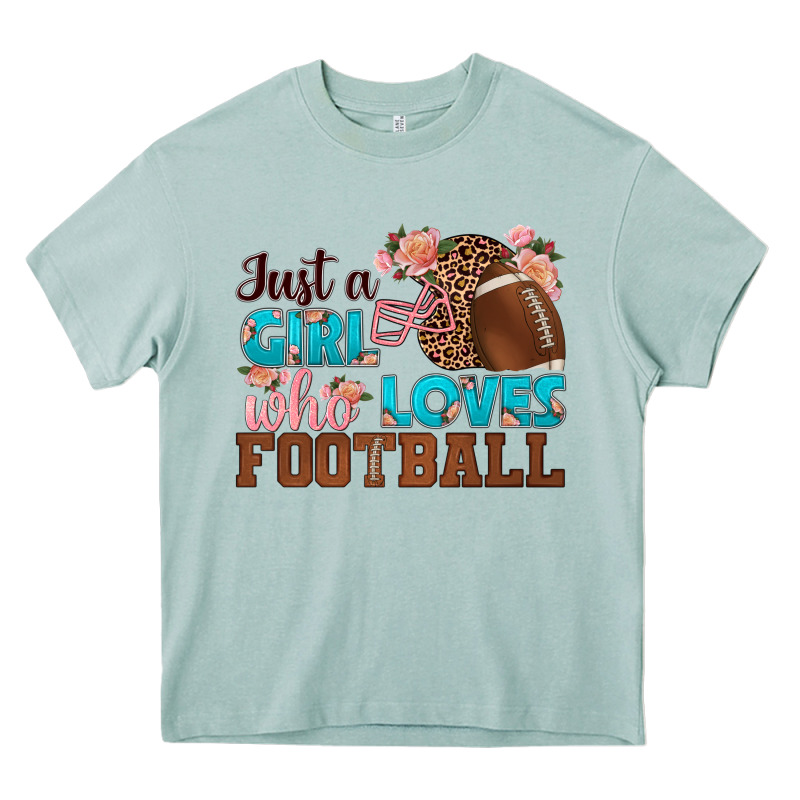 Just A Girl Who Loves Football Heavy Core Tee by HRA Design Shop | Teevron