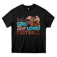 Black just a girl who loves football Heavy Core Tee - HRA Design Shop
