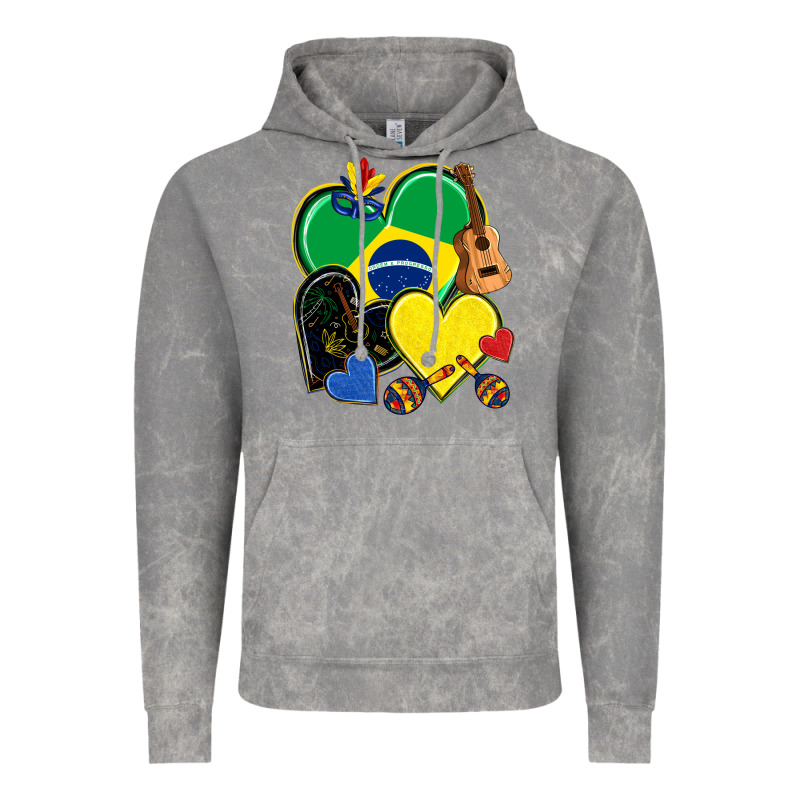 Brazil Hearts Vintage Hoodie by NancyCooperArtShop | Teevron