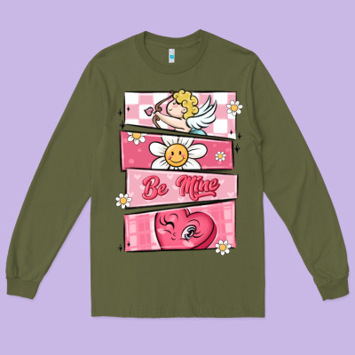 Trendy Valentines Day Retro Characters Long Sleeve Tee Designed By Maliassmallbusiness