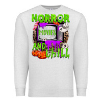 Oatmeal Heather Horror movies and chill Premium Sweatshirt - NancyCooperArtShop